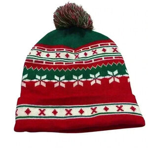 Festive Christmas Santa Unisex Winter Beanie with Pom Pom Ski Hat 🎄🎅🤶